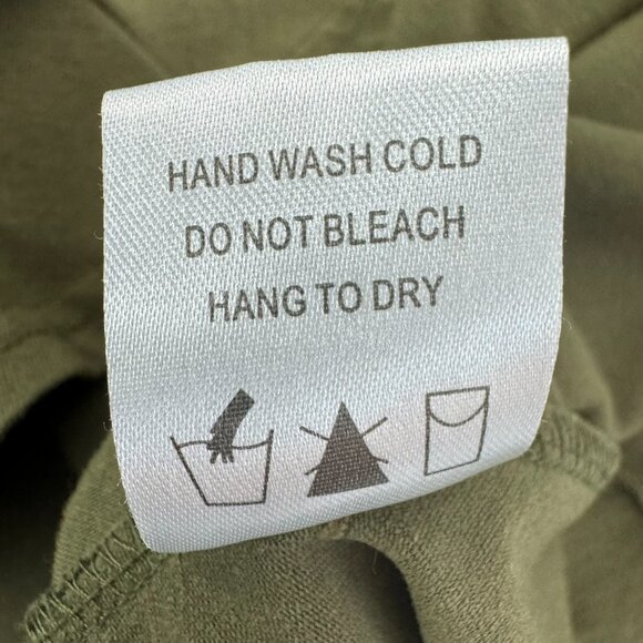 Womens Charlotte Russe Olive Green Long Sleeve Skater Flowy Dress XSmall - Picture 8 of 8